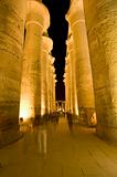 Columns in Luxor Temple at night