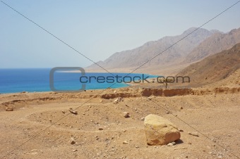 Coastal view from a desert