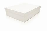 White Box with Lid Isolated on a White Background.