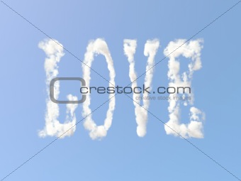 Love sign from clouds