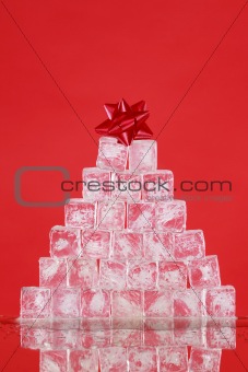 Ice cube christmas tree
