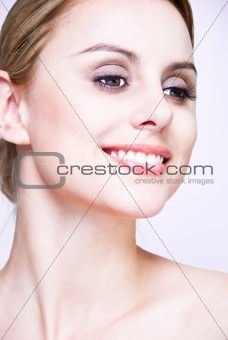 Close-up face of blond beauty