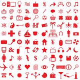 100 red icons