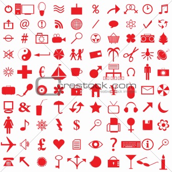 100 red icons