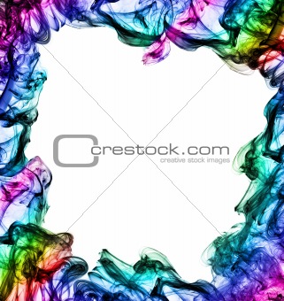 colorful frame made of smoke