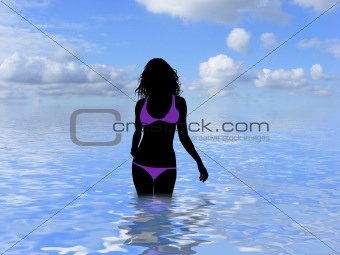 Woman in the ocean