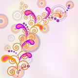 Spiral vector background with stylized decorative swirls.