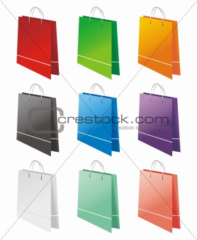 Shopping bags of different colors