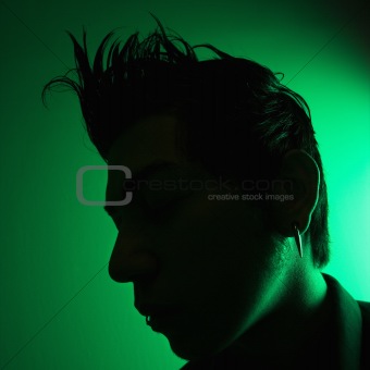 Man with spiked hair.