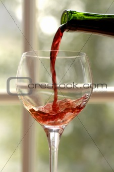 red wine pouring