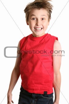 Child jumping and smiling
