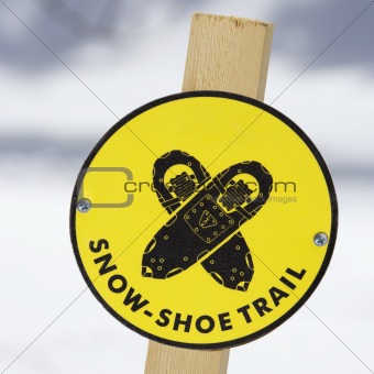 Snowshoe trail sign.