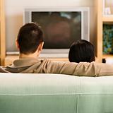 Couple watching TV.