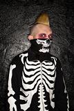 Punk with skeleton costume.