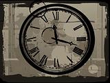 Old Clock with grunge background