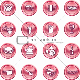 Food Icon Button Series Set