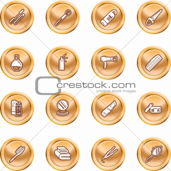 Beauty products icon set