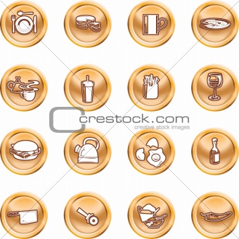Food Icon Button Series Set