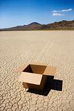 Empty box in desert.