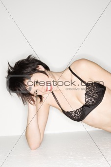 Sexy woman on floor.