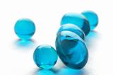 Abstract pills in cyan color