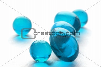Abstract pills in cyan color