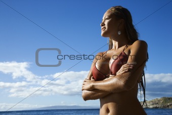 Woman on Maui beach