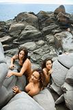 Three nude women.