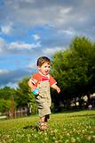 little boy running