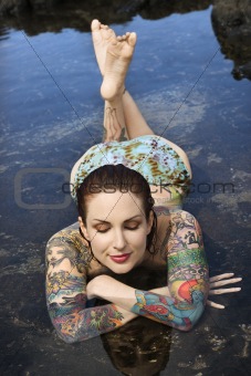 Sexy tattooed woman.