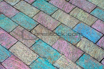Colored brick walkway 2