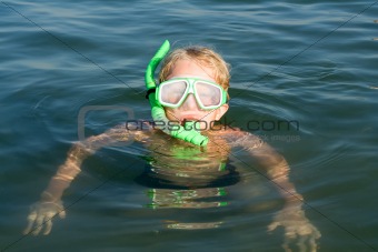 Boy with diving mask