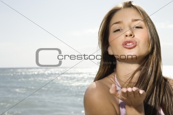 Woman on Maui beach.