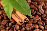 Coffee beans and cinnamon