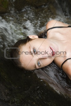 Woman in water.