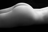 Nude female buttocks.
