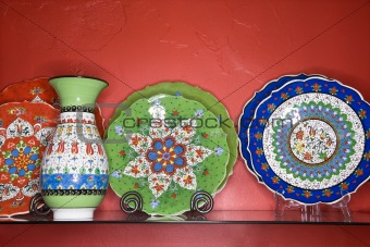 Plates and vase.