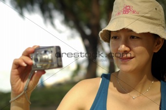 Asian Lady With Camera
