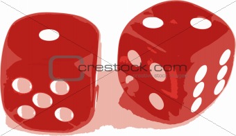 2 dice showing 1 and 2