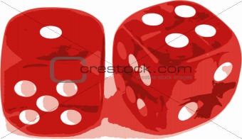 2 dice showing 1 and 4