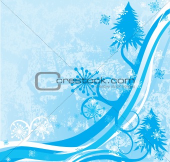 Grunge christmas background, vector