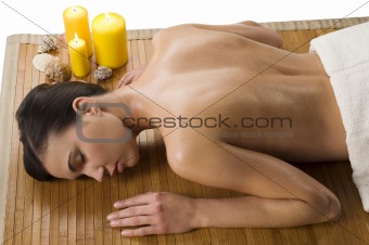 wet woman relaxing