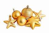 Gold star and christmas ball
