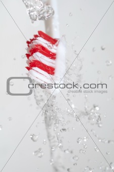  Toothbrush in a water splash