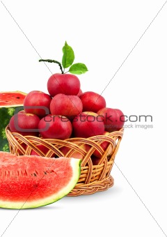 Watermelon and apples