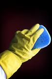 yellow glove with sponge