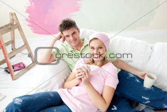Charming couple having free time together