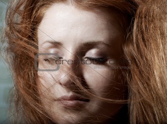 Redhaired mysterious woman