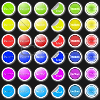 Set of colorful vector buttons, labels and stickers
