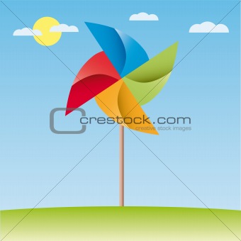 colorful windmill origami illustration